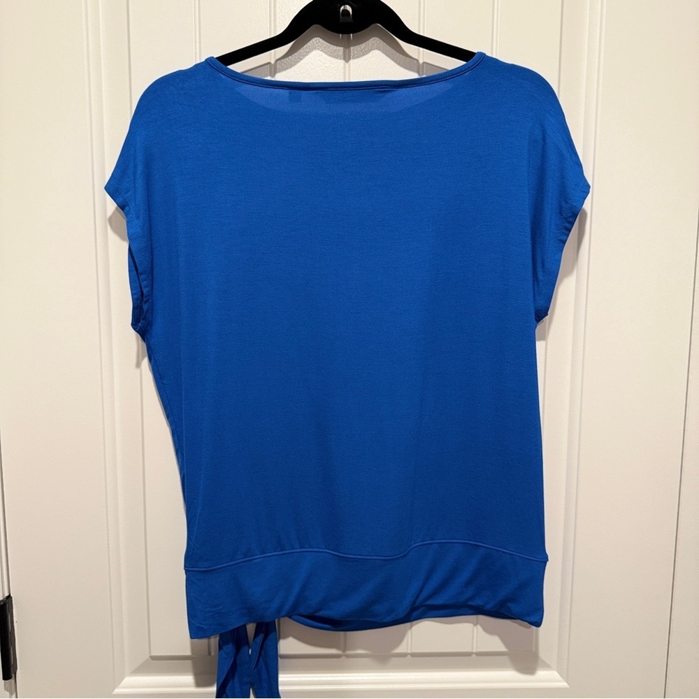 NEW Vibrant Royal Blue Tie-Front Blouse - Picture 5 of 5